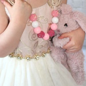 Pink kids bubblegum necklace